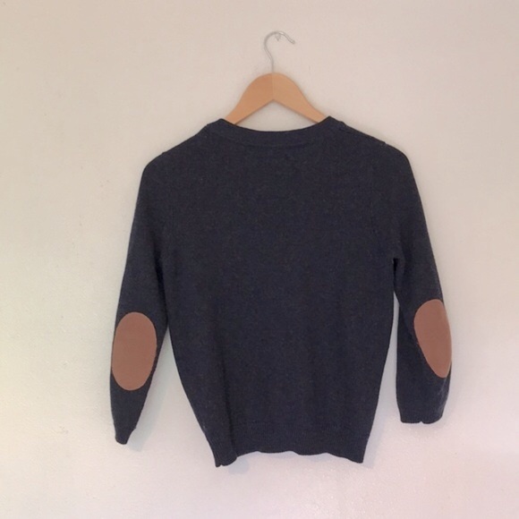 Tan Elbow Patch Blue Cardigan - M - Picture 3 of 8